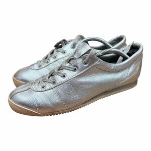 Hogan Metallic Silver Women's 6.5-7 Lace-Up Sneaker